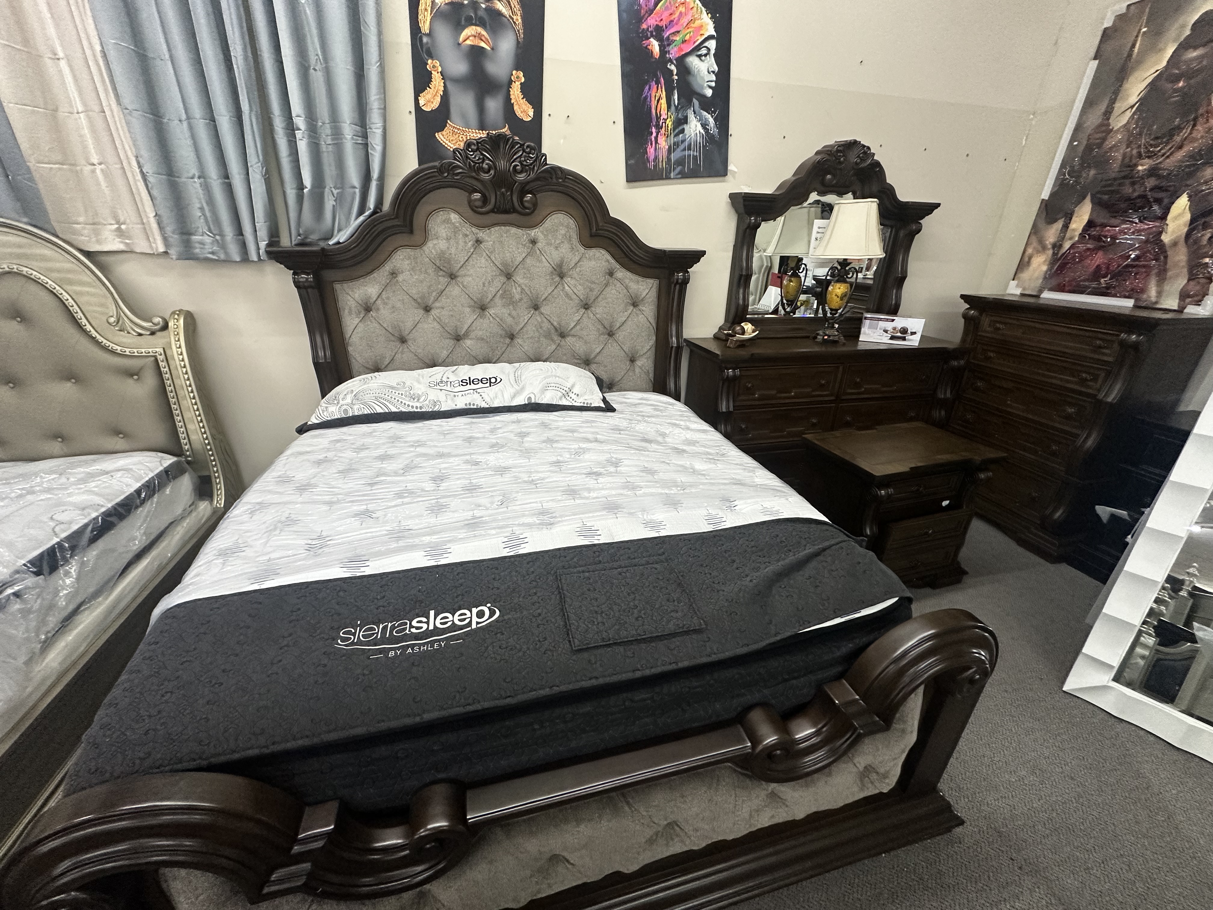 Bedroom display — king and queen sets